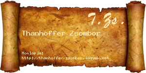 Thanhoffer Zsombor névjegykártya